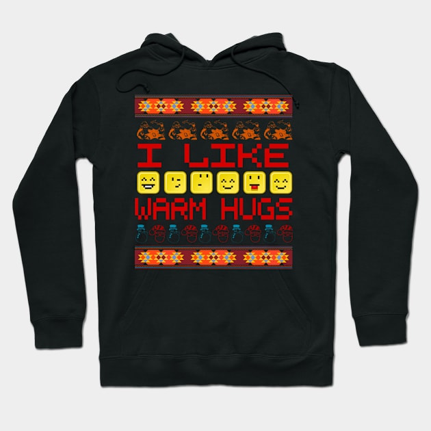 Emoji Pixel Christmas design Hoodie by FlyingWhale369